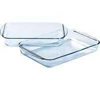 Kyaoayo-Lot De 2 Plats À Lasagnes Et Gratins Rectangulaires - 2 Tailles - Verre Borosilicate - Extrême Résistance - Made In France