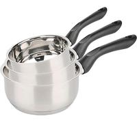 Kyaoayo-Lot De 3 Casseroles Primo - Acier Inoxydable - Tous Feux Dont Induction - Triple Fond Diffuseur, Répartition Homogène De La Chaleur - Manche Fixe En Bakélite - Ø16, 18 Et 20cm