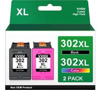 KYAOAYO-Lot De 302 Cartouches D'Encre Xl 302Xl De Rechange Pour 302 Noir Et Couleur Pour Envy 4525 4520 4522 4523 4524 Officejet 3830 3831 3833 Deskjet 3630 3636 3638 1110
