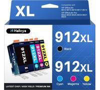 KYAOAYO-Lot De 4 Cartouches D'Encre 912Xl 912 Xl De Remplacement Pour 912Xl Pour Officejet 8010 8012 8013 8014 8015 8017 8018 Officejet Pro 8022 8023 8024 8025