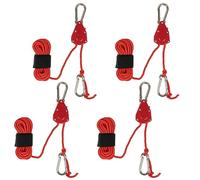 Kyaoayo Lot de 4 cordes à cliquet robustes avec crochets, cordes de haubanage, cordes de tente, cordes de sauvetage de 4 mm, avec tendeur de câble, 4 m de long, corde lumineuse pour bâche de tente