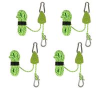 Kyaoayo Lot de 4 cordes à cliquet robustes avec crochets, cordes de haubanage, cordes de tente, cordes de sauvetage de 4 mm, avec tendeur de câble, 4 m de long, corde lumineuse pour bâche de tente