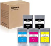 KYAOAYO-Lot De 5 Cartouches D'Encre De Rechange Pfi-030 Pour Pfi030 Pfi-030Mbk Pfi-030Bk Pfi-030C Pfi-030M Pfi-030Y 55 Ml Compatible Avec Imprimantes Canon Imageprograf Ta-20 Ta-30