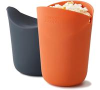 Kyaoayo-M-Cuisine - Set De 2 Cornets ¿¿ Popcorn Micro-Ondes En Silicone - Orange/Gris