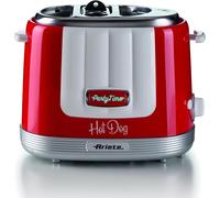 KYAOAYO-Machine ¿¿ Hot Dog Party Time 206, Machine ¿¿ Hot Dog Avec 4 Espaces De Cuisson, 5 Niveaux De Cuisson, Machine ¿¿ Hot Dog ¿¿ ¿¿jection Automatique, 650W, Rouge