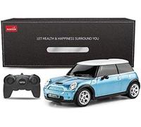 KYAOAYO-Mini Cooper Remote Radio Controlled Car 1:24 Scale Model Electric Toy R/C - Blue By