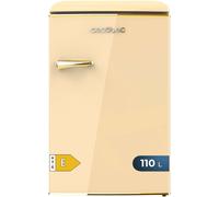 Kyaoayo-Mini Frigo Réfrigérateur Rétro Bolero Coolmarket Tt Origin 110 Beige E. Mini Frigo Rétro Avec Une Capacité De 110l, Classe E, Icebox, Led Intérieur, Poignée Chromée, Plateaux En Verre