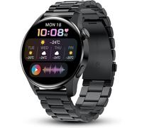 Kyaoayo-Modern Smartwatch 1.30 Pouces Hd Screen Call/Mes Reminder Bluetooth Watch Hommes Outdoor Sport Fitness Tracker Hommes Noir Acier Inoxydable Android Ios Smartwatch