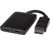 KYAOAYO-Mst Adaptateur Displayport Vers 2X Hdmi, Fonction Étendue + Miroir, Vidéo 4K@60Hz Uhd 2160P, Full Hd 1080P, Noir, Longueur 20 Cm