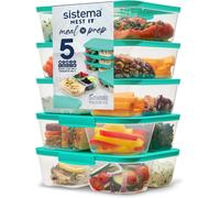 Kyaoayo-Nest It Récipients Plats Préparés 1,9 Litre Récipients De Conservation Alimentaire Hermétiques Avec Compartiments Et Couvercle Sans Bpa Vert Lot De 5 [59175]