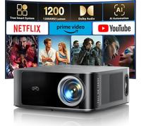 KYAOAYO-Netflix Certifié/1200 AnsiVidéoprojecteur 4K Dolby 36W, Ai Auto Focus/Keystone Projecteur Video Wifi6 Bluetooth Full Hd 1080P, 2*18W Haut-Parleurs Rétroprojecteur 4K Home Cinéma Extérieur/Ps5