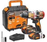 KYAOAYO-Nitro 18V(20V ) Perceuse À Percussion Sans Fil Wx354.1 Powershare Pro Brushless 60 N.M Commande À 2 Vitesses 10Mm Dans Béton Armé 1 Mèche De Maçonnerie 8Mm1 Batterie 2 Ah 1 Batterie 4 Ah