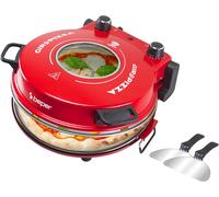 KYAOAYO-P101Cud301 Four ¿¿ P ¿¿lectrique, 1200W, Temp¿¿rature 400¡ãC, Plaque ¿¿ P 31 Cm, Four ¿¿ P Avec Plaque R¿¿fractaire Amovible, Hublot, Pelles ¿¿ P En Acier Inoxydable, Rouge