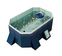 Kyaoayo Pataugeoire pour Enfants - Piscine Familiale Pliable Non Gonflable de Jardin pour Adultes - Bleue (185 × 138 × 53 cm)