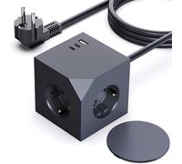 KYAOAYO-Pd20W Cube Multipr Avec Usb C, 3 Pr s, Cube Avec Coussinet Magnétique, Multipr 6 En 1, Adaptateur De Pr Murale Avec Rallonge De 1,5 M, Pour Bureau, Maison, Gris
