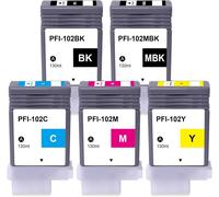 KYAOAYO-Pfi-102 Pfi102 Pigment Encre Pour Pfi-102Mbk Pfi-102Bk Pfi-102C Pfi-102M Pfi-102Y Compatible Avec Can Ipf500 Ipf510 Ipf510Plus Ipf600 (1Mbk 1K 1C 1M 1Y)