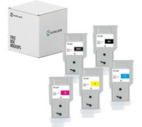 KYAOAYO-Pfi-207 Lot De 5 Cartouches D'Encre Compatibles Avec Imprimante Canon Pfi 207 Pfi207 Pour Imprimante Imageprograf Ipf680 Ipf685 Ipf780 Ipf785 (Mbk/Pbk/C/M/Y)