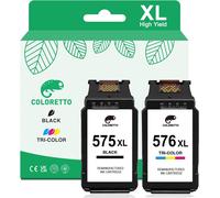 KYAOAYO-Pg-575Xl Cl-576Xl Noir Et Couleur Pour Pixma Tr4750I Tr4751I Tr4755I Tr4756I Ts3550I Ts3551I Ts3750I Ts3751I Ts3752I Cartouche D'Encre Remplacement Pour Canon Cartouche 575 576 Imprimante