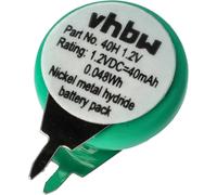 Kyaoayo-Pile Bouton Type V40h (Nimh, 40 Mah, 1,2 V) - 1 Élément, Connection 2 Broches, Rechargeable-Vhbw