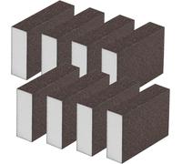KYAOAYO-ponge De Ponçage, 100/200 Grain Bloc De Ponçage Utilisation Humides Et Secs Éponges De Sable Fin Lavable Et Réutilisable Cales À Poncer Kit Pour Bois Métal Polis 8 Pièces