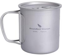 Kyaoayo-Pot En Titane Extérieur Poignée De Caution Pliante Camping Randonnée Pique-Nique Ultra-Léger Portable Bouteille D'eau Tasse Tasse Spork Ensemble