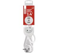 KYAOAYO-Pr Multiple 2 Pr s Avec 3 Ports Usb (1X Usb-C, 2X Usb-A), Câble 1,4 M, Compatible Montage Mural - Ip20 Intérieur - Blanc