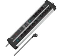 KYAOAYO-Premium Protect-Line Bloc Multipr 14 Pr s Avec 2 Interrupteurs Et Protection Contre Les Surtensions (Câble De 3 M, 2 Ports Usb 3,1 A, Fabriqué En Allemagne) Argent/Noir.