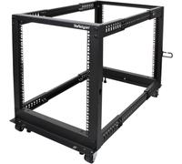 KYAOAYO-Rack Serveur Mobile 12U 4 Poteaux, Rack Réseau 19"" 4 Poteaux Avec Roulettes, Rack Avec Profondeur Ajustable Pour Pc/Av/It - Roulettes/Pieds De Nivellement/Fixation Au Sol (4Postrack12U)