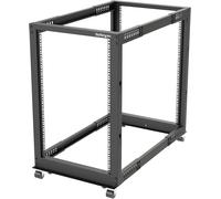 KYAOAYO-Rack Serveur Mobile 18U 4 Poteaux, Rack Réseau 19"" 4 Poteaux Avec Roulettes, Rack Avec Profondeur Ajustable Pour Pc/Av/It - Roulettes/Pieds De Nivellement/Fixation Au Sol (4Postrack18U)