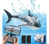 Kyaoayo-Requin Télécommandé Avec Hd Caméra, 2,4 Ghz Rc Requin Contrôle Par App, Bateau Requin Télécommandé Avec Lumières Led Pour Piscines Et Lacs, Prise Vue En Temps Réel, Requin Pulvérisation D'eau-