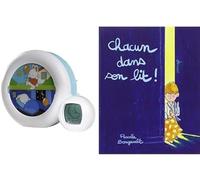 Kyaoayo-Réveil Enfant Educatif - Jour/Nuit - Musical - Lumineux - 3 Fonctions Veilleuse, Indicateur & Réveil - Mixte Fille Et Garcon - Secteur Ou Pile - Moon 3 En 1 - Blanc & Chacun Dans Son Lit