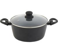 Kyaoayo-Rh02809eu7 Marmite Antiadhésive Pour Plaque À Induction Compatible Avec Soupe/Ragoût, Cuisson Avec Peu Ou Pas D'huile Pour Des Repas Sains, Poignées Souples, Aluminium Forgé, 24 Cm