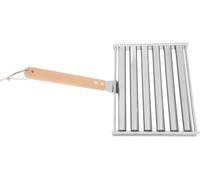 KYAOAYO-Rouleau ¿¿ Hot-Dog En Acier Inoxydable, Capacit¿¿ De 5 Hot-Dogs, Support ¿¿ Rouleaux De Saucisses Pour Barbecue Avec Surface Polie Miroir, Poign¿¿e En Bois Allong¿¿e (100X30X30Cm /