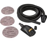 KYAOAYO-Roundy Kit Bloc À Main Avec Aspiration/Bloc De Ponçage Autoagrippant 4M De Tuyau D'Aspiration & 15 Pièces Abranet Disques Abrasifs Ø 150Mm Grain P120 P180 P240