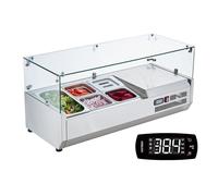 Kyaoayo-Saladette Réfrigérée À Poser 140 W, Vitrine Réfrigérée Pour Pizzeria, Avec 1 1/3 Casseroles Et 4 1/6 Casseroles, Corps En Inox 304 Et Couvercle En Pc, Pour Préparation De Sandwich Ingrédients