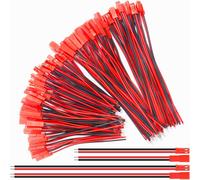 Kyaoayo-Set De 60 Connecteurs Jst 22 Awg, 2 Broches Pour Led, Bandes Lumineuses, Batteries Rc Longueurs 10 Cm Et 15 Cm Versatilité Et Fiabilité, Rouge-Sanag Rouge