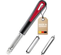 Kyaoayo-Set D'épluchage, 3 Pièces 1 Éplucheur De Tomates/Kiwis + 1 Lame Julienne + 1 Lame Standard, 1 Éplucheur - 3 Lames, Tomfix Gallant, Acier Inoxydable/Plastique, Noir/Rouge, 294622e6
