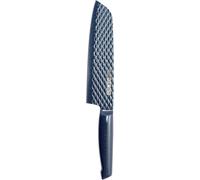 Kyaoayo-Sharp Stone, Coutellerie En Inox, Couteau Santoku De 18 Cm Avec Gaine De Protection, Couteau Japonais, Lame Texturée Imitant Le Diamant, Résistant Au Lave-Vaisselle, Bleu