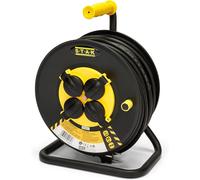 KYAOAYO-Stak Reelart-Fr-25 Enrouleur Electrique Professionnel, Water Proof Ip44 Cable 25M En Caoutchouc 3G2.5M¿ Pour Chantier, Bricolage, Jardin. 4 Pr s, Chassis Acier, Noir