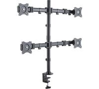 KYAOAYO-Support De Moniteur Pour Quatre Écrans Jusqu'À 27 Pouces, Inclinable (+/-45°), Pivotant (+/-180°), Rotatif (360°), Réglable En Hauteur, Jusqu'À Vesa 100, Capacité De Charge 8,0 Kg, Noir