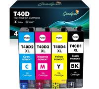 KYAOAYO-T40D Cartouche D'Encre Compatible Pour T40D Cartouches D'Encre Pour Cartouche T40D T40D1 T40D2 T40D3 T40D4 Pour Surecolor Sc-T5100 Sc- 0 Sc-T3100 (4 Pack)