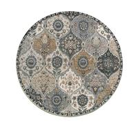 Kyaoayo Tapis rond, style vintage bohème, lavable, à poils courts, antidérapant, pour salle à manger et chambre à coucher, intérieur et extérieur, moderne, imprimé mandala