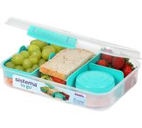 Kyaoayo-To Go Bento Box Create Boîte À Lunch Avec Compartiments Et Pot À Collation 1.48l Sans Bpa Minty Teal