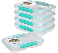 Kyaoayo-To Go Récipients Avec Plusieurs Compartiments Pour Conserver Plats Et Aliments Avec Séparations Et Fermetures Par Clips 820 Ml 5 Récipients Pour La Conservation D'aliments [82002]