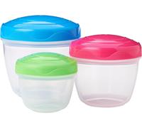 Kyaoayo-To Go Snack `N` Nest Récipients De Conservation Alimentaire 150 Ml, 305 Ml, 520 Ml Petits Pots À Goûter Emboîtables Sans Bpa Coloris Assortis 3 Pièces