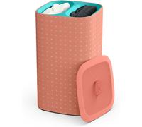 Kyaoayo-Tota Pop - Panier De Séparation Du Linge De 60 Litres Avec Couvercle, 2 Sacs De Lavage Amovibles Avec Poignées - Coral/Vert