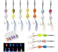Kyaoayo-Twist Spoons Lot De 10 Leurres De Pêche À La Truite Uv Actifs 3 G Avec Rolling Swivels, Twister Accessoires De Pêche À La Truite, Clignotants Multicolores, Leurres De Pêche, Cuillères De Pêch