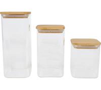Kyaoayo-Ustensiles De Cuisine - Lot De 3 Bocaux En Verre - Boîtes De Conservation - Couvercle En Transparent/Brun \ Hermétique - 450ml & 750ml & 950ml