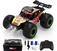 KYAOAYO-Voiture Télécommandée, Monster Truck Télécommandé À 20 Km/H Avec 2 Phares Et 2 Batteries, Voiture Rc Tout-Terrain 2,4 Ghz Pour Enfants De 6 À 12 Ans
