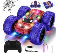 KYAOAYO-Voiture Télécommandée Tout Terrain, 4X4 Voiture Cascade Radiocommandée 360° Rotation Avec Lumières Spider Jouet Garçon Fille 8+ Ans Monster Truck Rc Cars Cadeau Noël Anniversaire Jeux Exterie